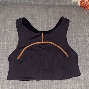 lululemon athletica Black Sports Bra with Orange Accents